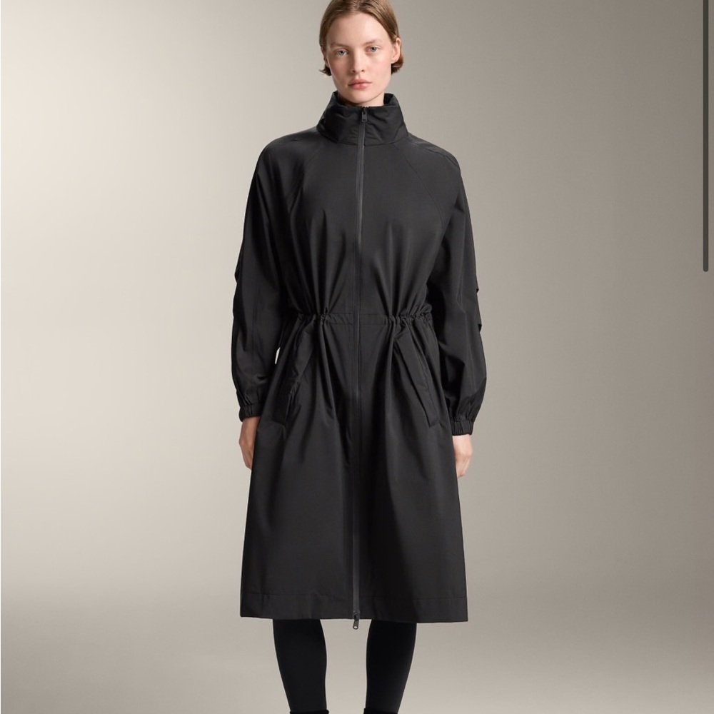OYSHO 10k waterproof super extra-lightweight long jacket in black